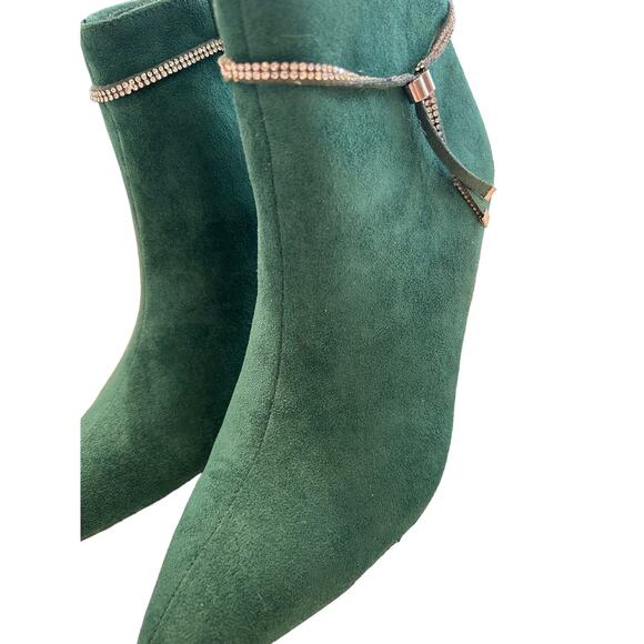 Allegra K Women's Bling Rhinestone Pointed Toe Stiletto Ankle Boots Size 9 - Picture 6 of 12